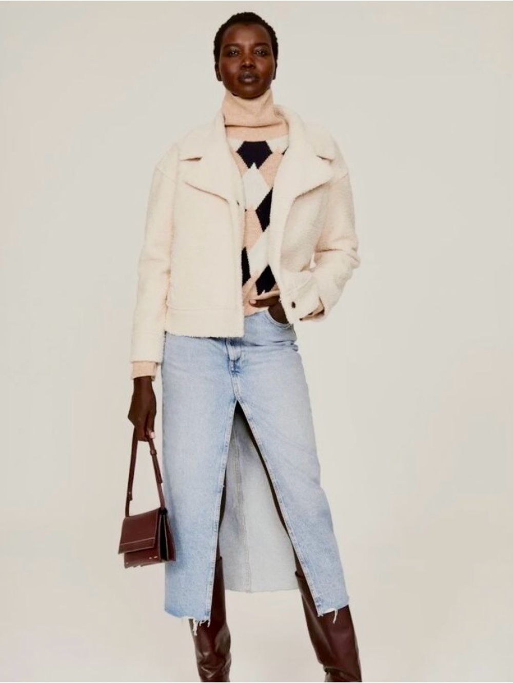 Marine Layer | Quebec Sherpa jacket antique cream snap front